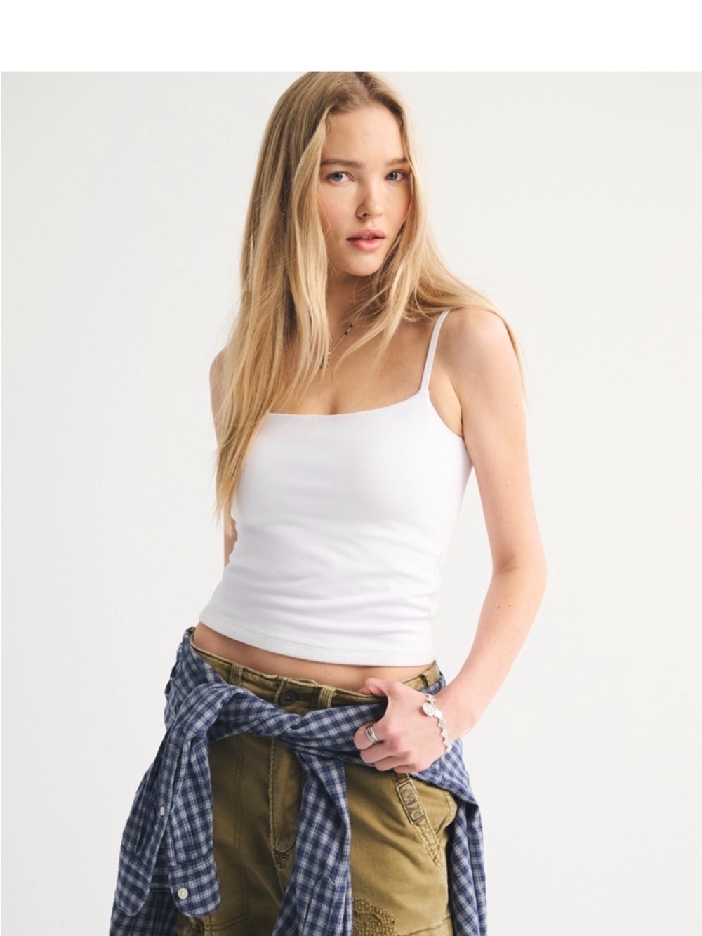 Abercrombie & Fitch Bra-Free 90’s Cami in White